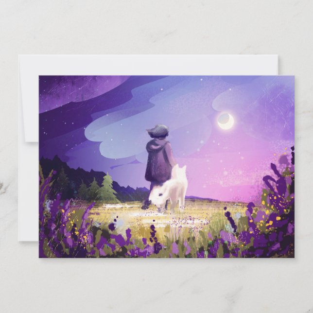 Gehen Sie mit einer Postkarte eines Freundes (Vorderseite)