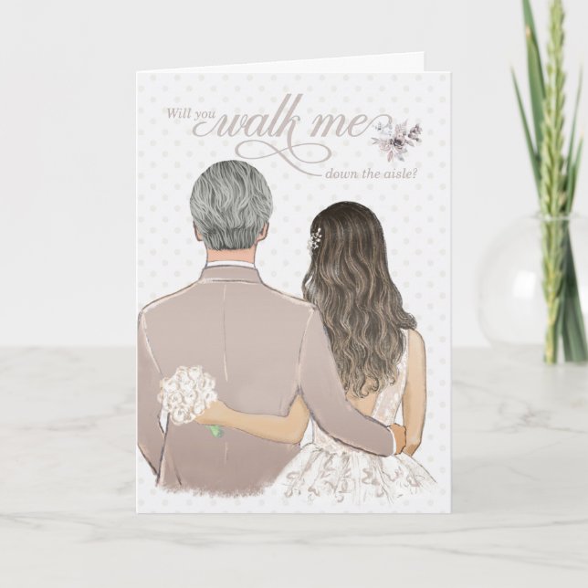Gehen Sie mit mir über den Aisle Wedding Vater und Karte (Vorderseite)