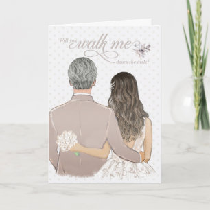 Gehen Sie mit mir über den Aisle Wedding Vater und Karte
