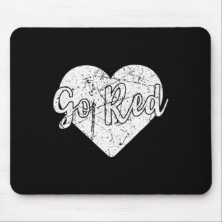 Gehen Sie Rot für den Monat des amerikanischen Her Mousepad