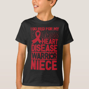 Gehen Sie Rot Herzkrankheit Bewusstsein Böser Krie T-Shirt