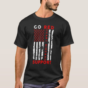 Gehen Sie Rot Herzkrankheit-Bewusstseins-Unterstüt T-Shirt