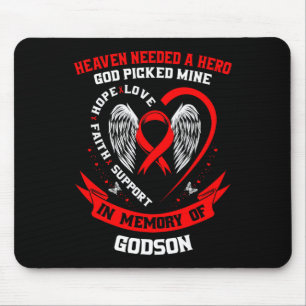 Gehen Sie Rot In Erinnerung an mein Patenkind Herz Mousepad
