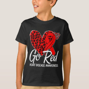 Gehen Sie Roter Leopard Herz Feder Vögel Fliegen H T-Shirt