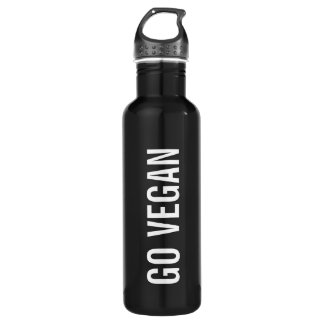"GEHEN SIE VEGAN " EDELSTAHLFLASCHE