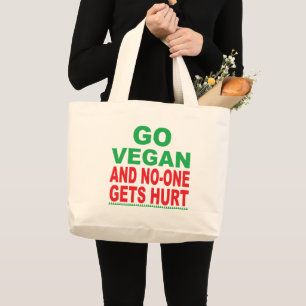 Gehen Sie Vegan und niemand wird verletzt, Vegane Jumbo Stoffbeutel