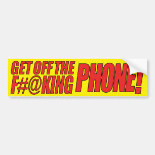 Gehen Sie von dem F#@king Telefon-(gelben) Autoaufkleber
