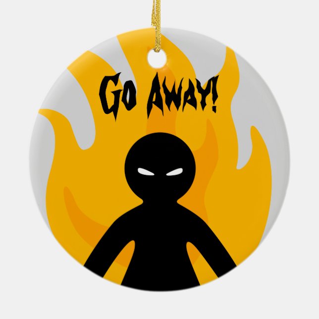 Gehen Sie weg! Gehen Sie weg! Keramikornament (Hinten)