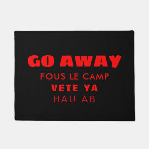 Gehen Sie weg in vier antisoziale Sprachen Fußmatte