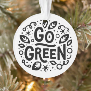 Gehen Sie zu grünen Ökologieziffern Ornament