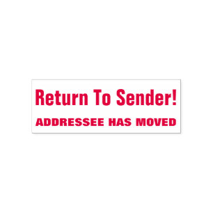 "Gehen Sie zum Absender!" zurück "EMPFÄNGER IST Permastempel