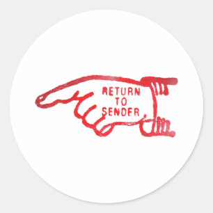 Gehen Sie zum Absender zurück Runder Aufkleber