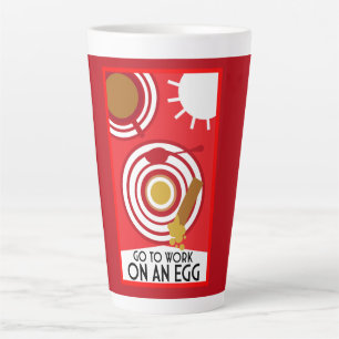 Gehen Sie zur Arbeit an einer Ei-Wall-Kunst Milchtasse