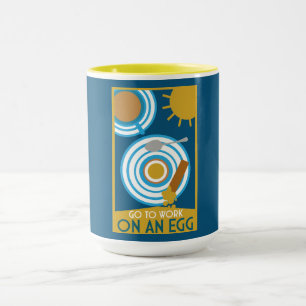 Gehen Sie zur Arbeit an einer Ei-Wall-Kunst Tasse