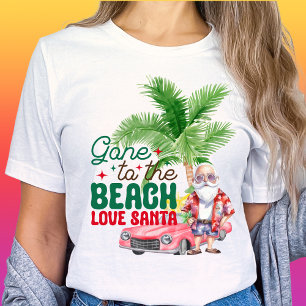 Gehen Sie zur Beach Liebe Santa Tropical Weihnacht T-Shirt