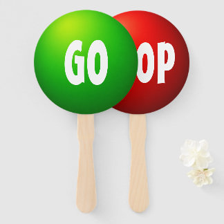 Gehen Stop Spiel Paddel Schild Fächer
