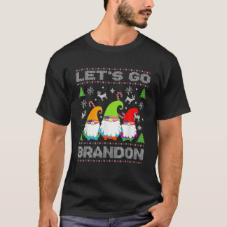 Gehen wir Branson American Flag Gnome Ugly Christm T-Shirt