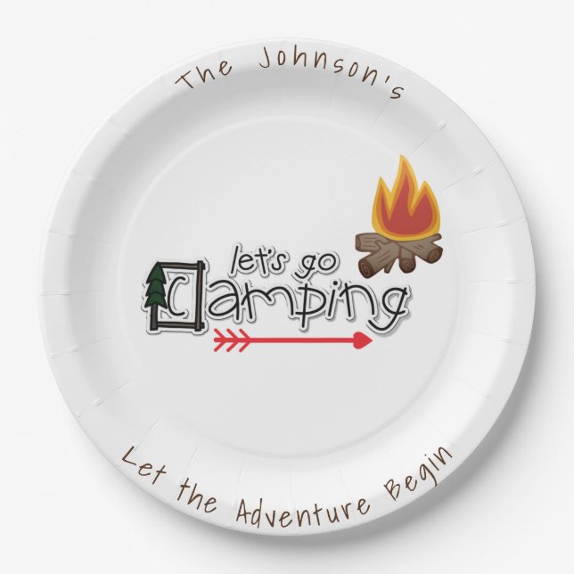 Gehen wir Camping, Personalisierten Camping Teller (Vorderseite)