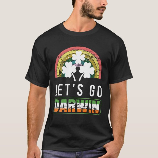 Gehen wir Darwin mit St. Patrick's Day Funny Vinta T-Shirt (Vorderseite)
