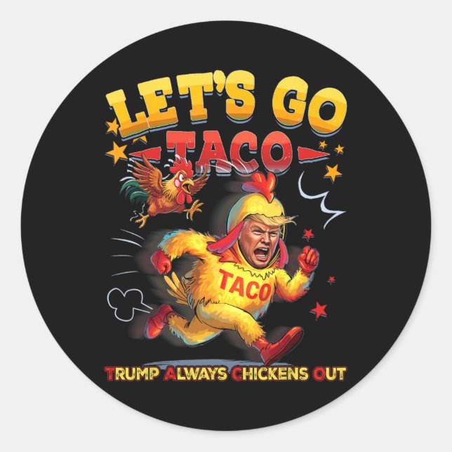 Gehen wir Taco 30 Runder Aufkleber (Vorderseite)