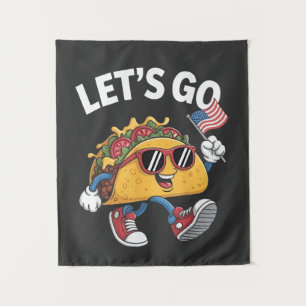 Gehen wir TACO Trump 4. Juli Taco Liebhaber Wandteppich