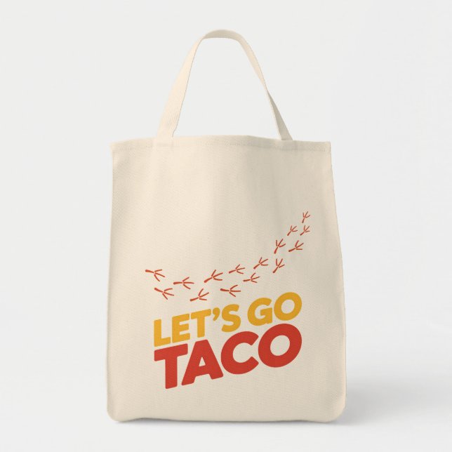 Gehen wir zu TACO-Hühnerfußspuren Tragetasche (Vorne)