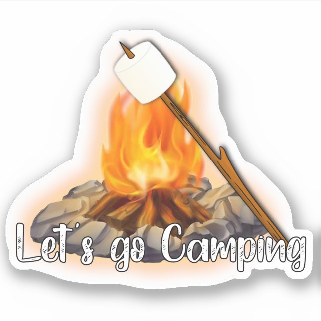 Gehen wir zum Camping, der Vinyl-Aufkleber nach Ma Aufkleber (Vorderseite)