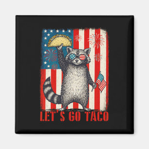 Gehen wir zum Taco-Handelstarif Funny Raccoon 4. J Magnet