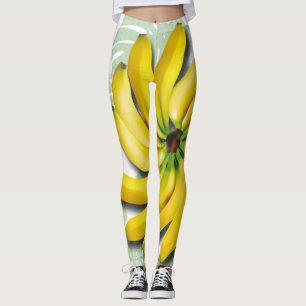 Gehende Bananen-reife Banane verlässt Bündel Leggings