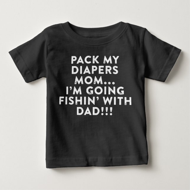 Gehende Fischerei mit Vater (lustiges Baby) Baby T-shirt (Vorderseite)