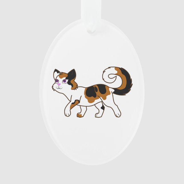 Gehende Kaliko-Katze Ornament (Vorderseite)