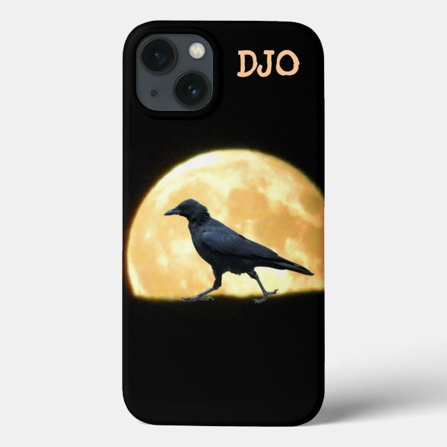 Gehende Krähe und super Vollmond Case-Mate iPhone Hülle (Rückseite)