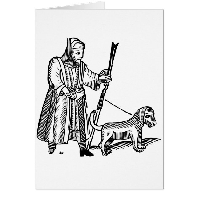 Gehender Mann sein Hund (Vorne)