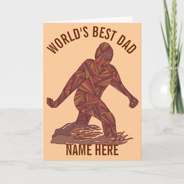 gehender Sasquatch bester Vater z Bigfoot Karte (Vorderseite)