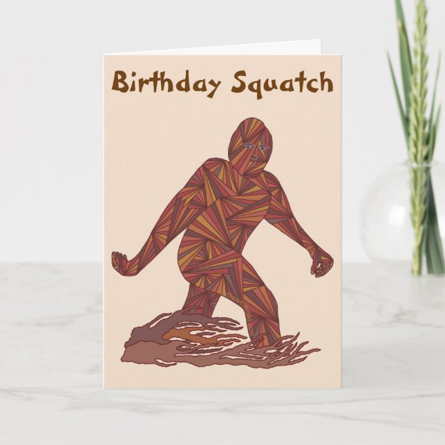 Gehender Sasquatch lustiger Geburtstag Squatch Karte (Vorderseite)