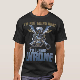 Gehendes Grau Im des Radfahrer-Motorrad-Im nicht T-Shirt