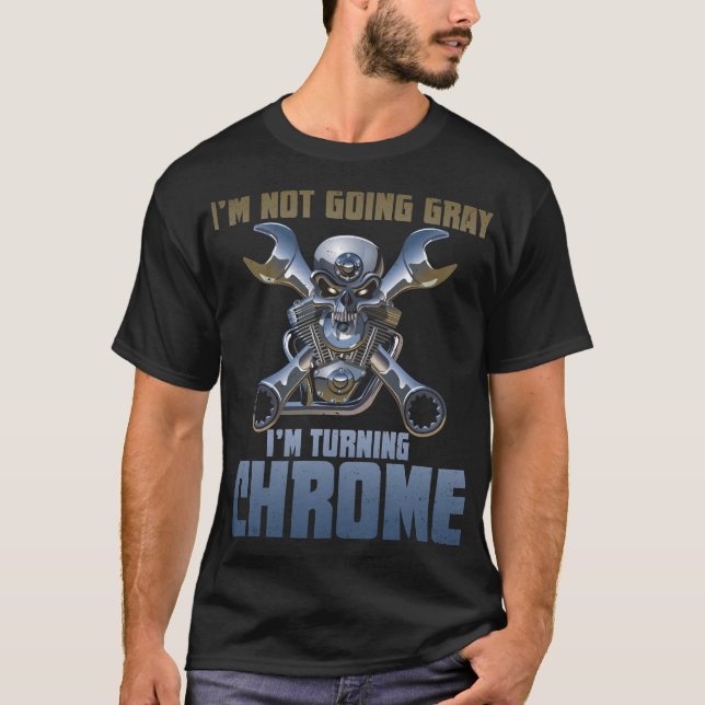 Gehendes Grau Im des Radfahrer-Motorrad-Im nicht T-Shirt (Vorderseite)