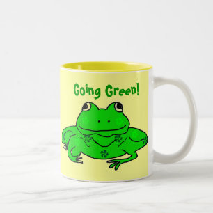 Gehendes Grün! Frosch-Tasse Zweifarbige Tasse