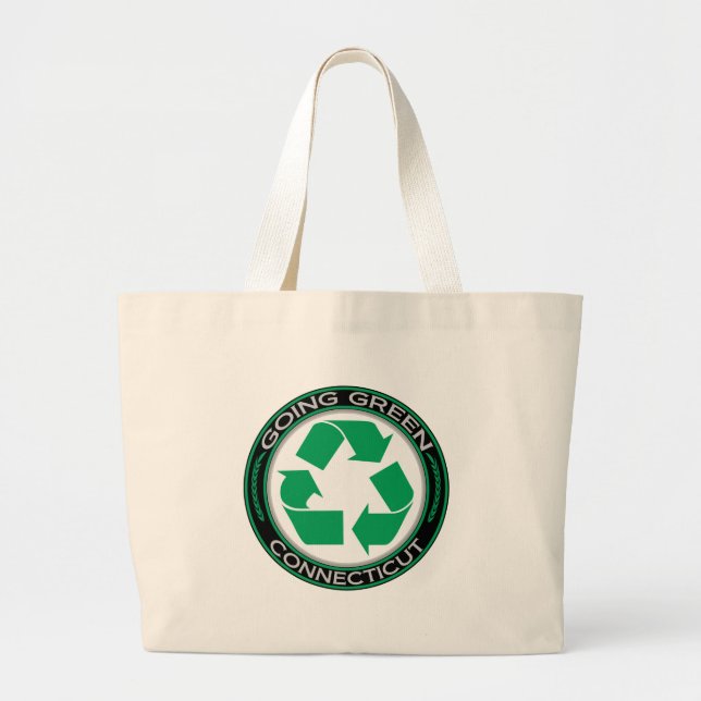 Gehendes Grün recyceln Connecticut Jumbo Stoffbeutel (Vorne)