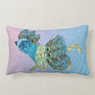Gehendes lumbales Kissen der Pfau-Miezekatze-1