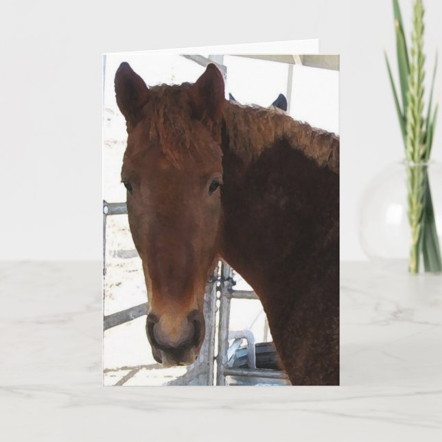 Gehendes Pferd große Augen-rotes Tennessees - TWH Karte (Vorderseite)