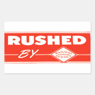 Gehetzt durch Eisenbahn-Eilaufkleber Rechteckiger Aufkleber