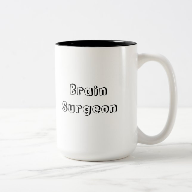 Gehirn-Chirurg-Tasse Zweifarbige Tasse (Rechts)