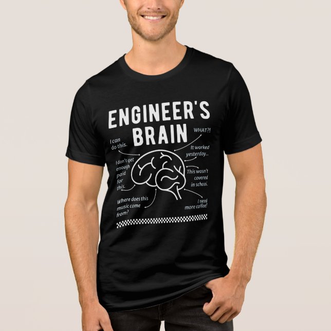 Gehirn des Ingenieurs - Funny STEM Spaß für Schüle Tri-Blend Shirt (Vorderseite)