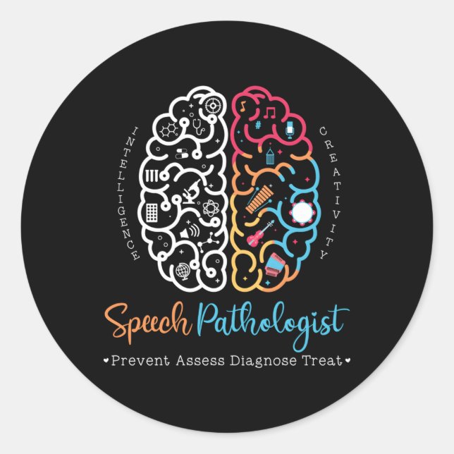 Gehirn einer Rede Pathologe Sprache dort Runder Aufkleber (Vorderseite)