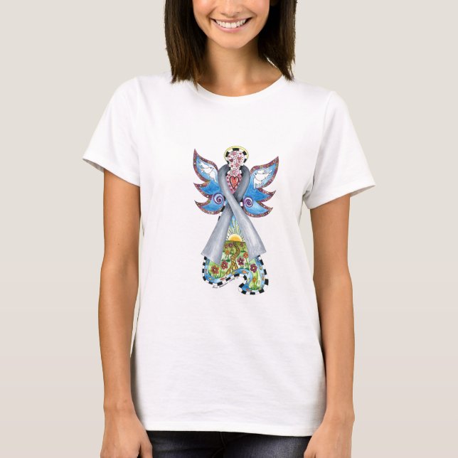 Gehirn-Krebs-Band-Engels-T - Shirt (Vorderseite)
