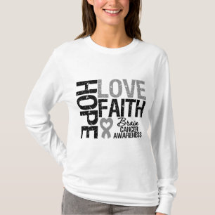 Gehirn-Krebs-Bewusstseins-Hoffnungs-Liebe-Glaube T-Shirt