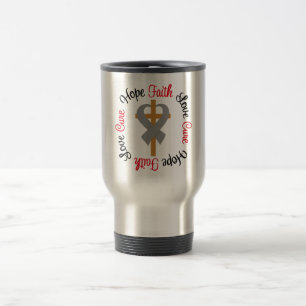 Gehirn-Krebs-Glauben-Hoffnungs-Liebe-Kreuz Reisebecher