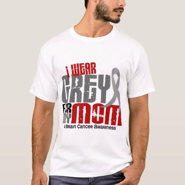 Gehirn-Krebs trage ich Grau für meine Mama 6,2 T-Shirt (Vorderseite)
