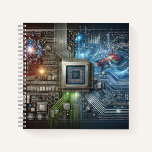 Gehirn-, Mikrochip- und neuronale Netzwerk-Design Notizbuch